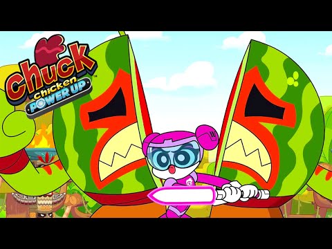 Chuck Chicken Power Up 🐣 Chuck Chicken VS Food Monsters 🥦 Superhero | Super Toons Action Cartoons