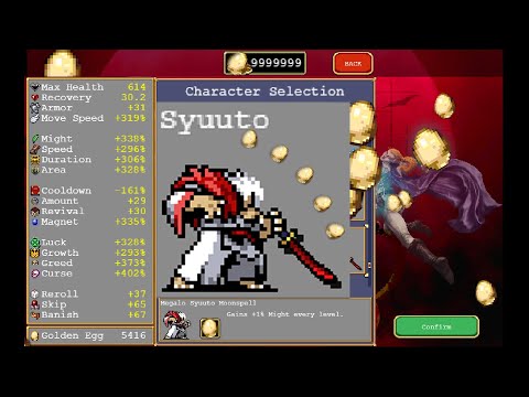 Vampire Survivors Moonspell - So i eated 5400 Eggs with Syuuto...
