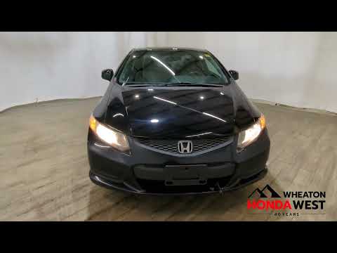 2013 Honda Civic Cpe LX Manual in Black for sale at Wheaton Honda West in Calgary, AB