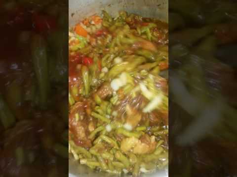 Stew Oxtail and bodi in coconut milk