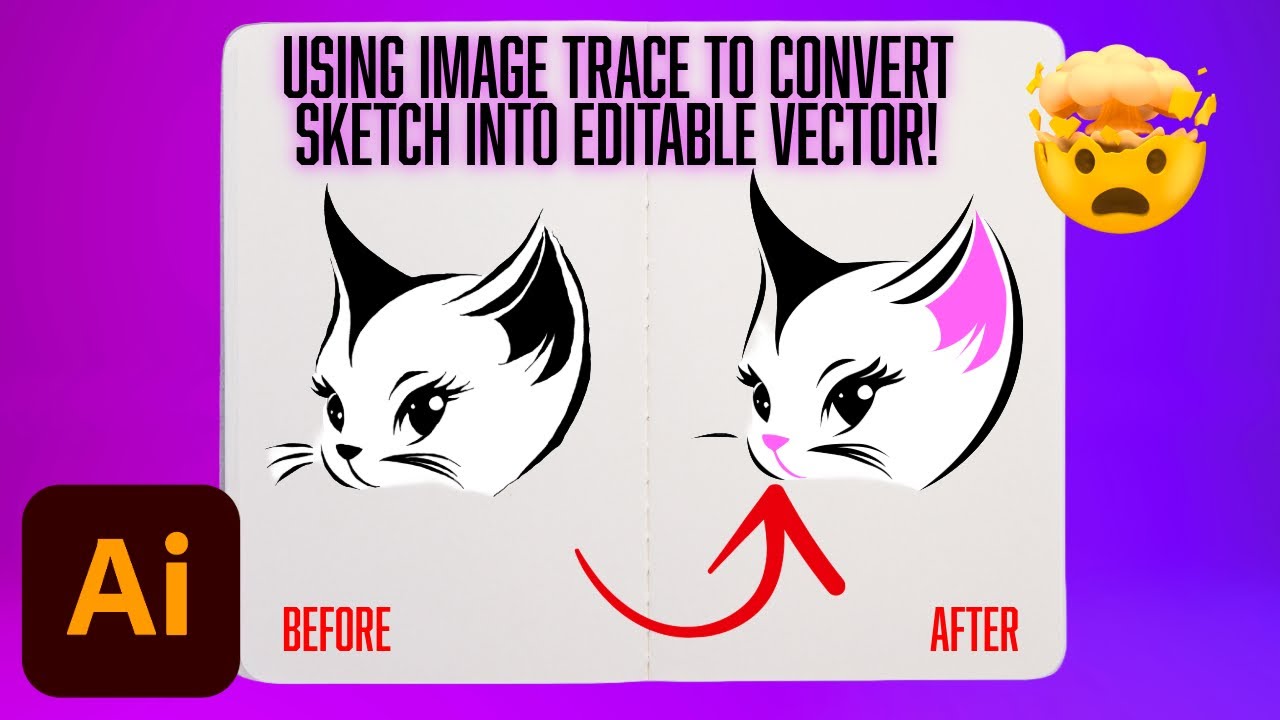 Turn Your Sketch Into an Editable Vector Logo - Illustrator Image Trace Tutorial