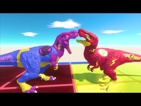 FLASH T-REX DEATH RUN JUNGLE-Animal Revolt Battle Simulator