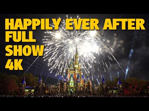 HAPPILY EVER AFTER Magic Kingdom Fireworks 4K Full Show + Outro | Walt Disney World