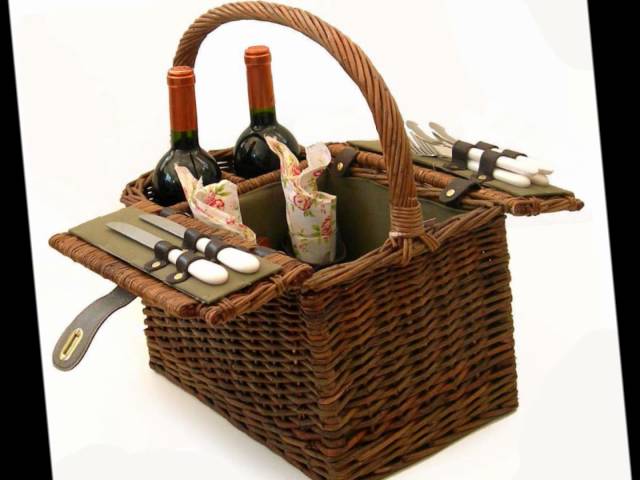 Vídeo relacionado con budiniao Cesta de mimbre para picnic, elegante, color natural, resistente, ideal para acampar al aire libre, Acción de Gracias y festividades, vacía, con asa, para San Valentín, cumpleaños, bodas, con