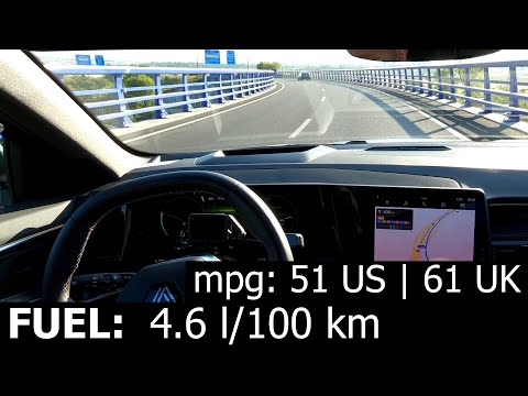 Renault Austral E-Tech Hybrid trip with fuel consumption (economy) mpg l/100 km Active Driver Assist