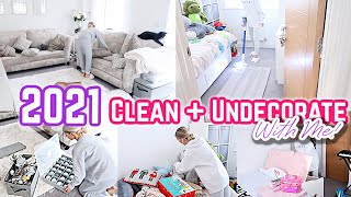 2021 CLEAN + UN-DECORATE WITH ME // EXTREME CLEANING MOTIVATION // 2 DAY CLEAN WITH ME