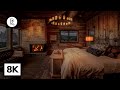 Cozy Hut In Italy 8K Crackling Fire Rain On Window Thunder Sounds
