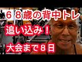《じぃじの筋トレ》68歳の背中トレ6種目!!大会まで8日追い込み!!