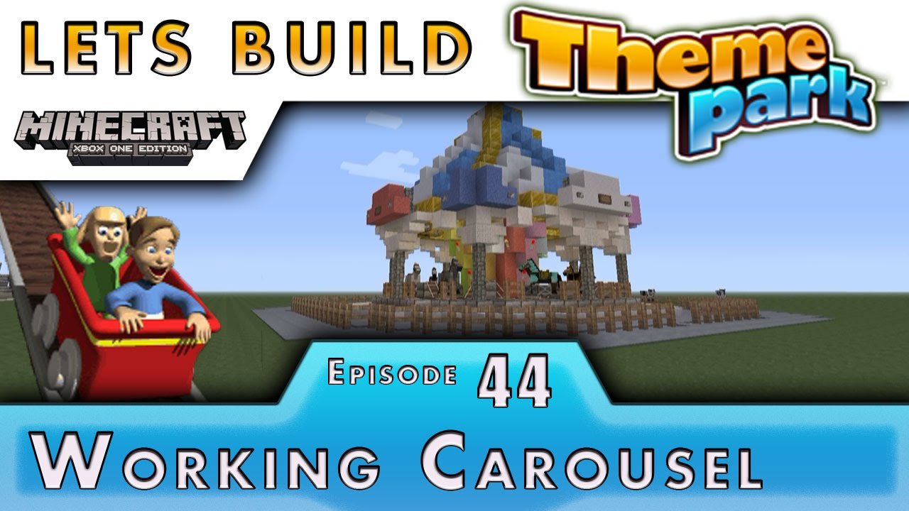 Minecraft :: Lets Build A Theme Park :: Working Carousel :: E44
