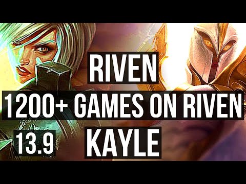 RIVEN vs KAYLE (TOP) | 2.2M mastery, 8/1/4, 1200+ games, Rank 9 Riven, Legendary | KR Master | 13.9