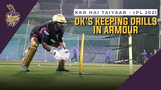 DK’s keeping drills in Armour | KKR Hai Taiyaar - IPL 2021 DK’s keeping drills in Armour | KKR Hai Taiyaar - IPL 2021