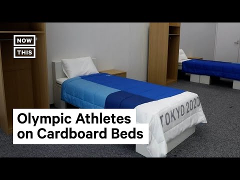 Olympic Athletes Show 'Cardboard' Beds at Olympic Village #Shorts