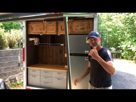 Upside down trailer door/awning for converted cargo trailer - Viewer Request