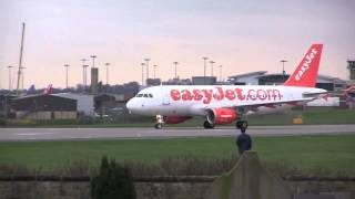 preview picture of video 'Landings and Take-offs at Leeds Bradford Airport (LBA), UK, 5th April, 2014, 15:10 - 16:10'