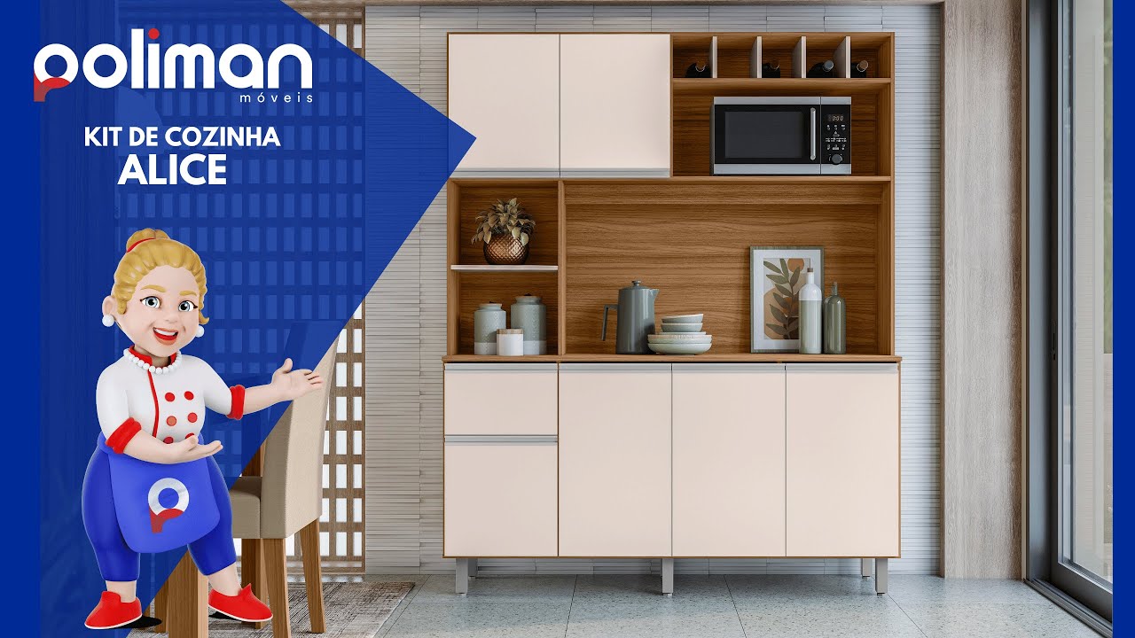 Kit de Cozinha Alice - Poliman Móveis
