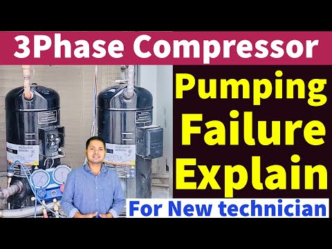 Three phase compressor pumping failure after how many problem create how checking compressor learn￼