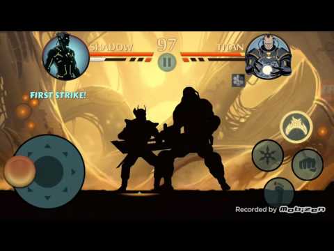 Shadow Fight 2 trying to deafet Titan
