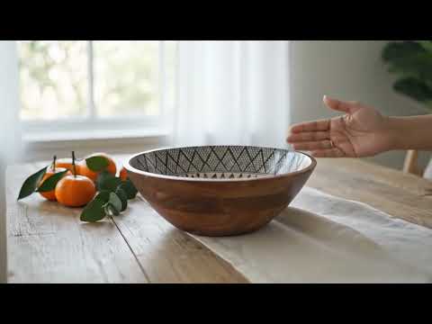 Meena style modern design wooden bowl 