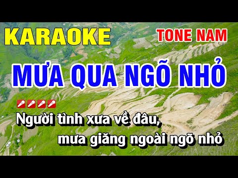 Karaoke Mưa Qua Ngõ Nhỏ Tone Nam Nhạc Sống Phối Mới | Nguyễn Linh