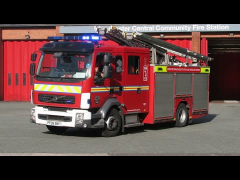 Manchester Central Second Pump Turnout - Greater Manchester Fire & Rescue Service