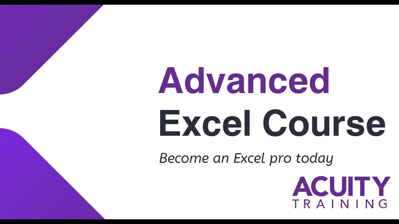 An overview of our Advanced Excel course, delivered online or in person in the City of London