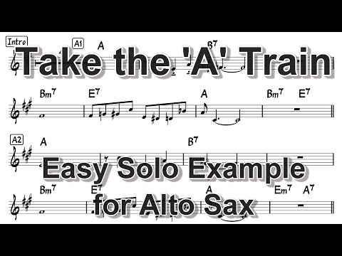 Take the 'A' Train - Easy Solo Example for Alto Sax
