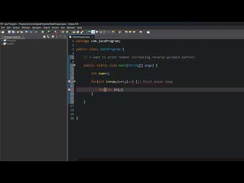 Java Program Based On Number Increasing Reverse Pyramid Pattern