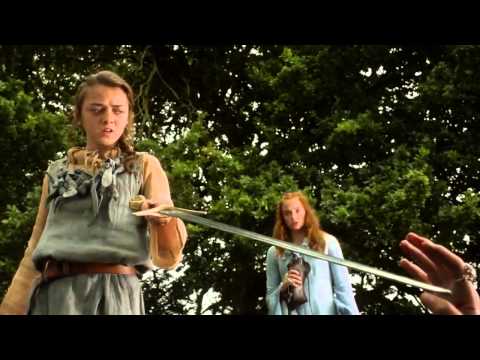 Joffrey, Arya, Sansa Direwolf and Butcher Boy Scene - Game of Thrones 1x02 (HD)
