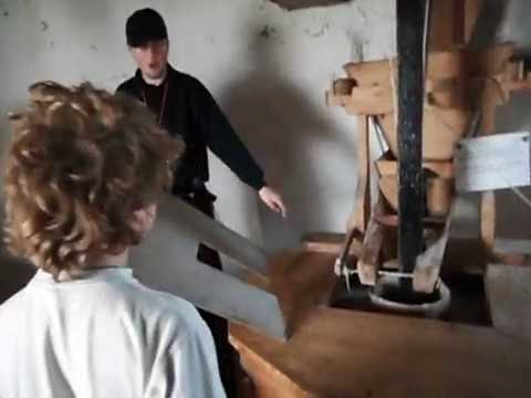 Wales UK - inside an old working flour windmill - worldschooling