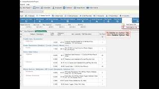 Material Take-Off Tab: Option Tabs