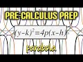 Pre Calculus Prep Conic Sections Find The Equation Of The Parabola