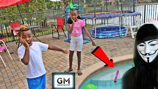 Game Master Caught On Camera He Left A Surprise In Our Swimming Pool!
