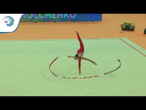 Vlada NIKOLCHENKO (UKR) - 2018 Rhythmic Europeans, all around final ribbon