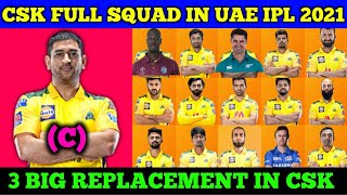 IPL 2021 - Chennai Super Kings Full New Squad in Second Phase of IPL in September UAE 2021