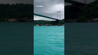 Istanbul Strait turns turquoise during Turkey's 573rd conquest anniversary