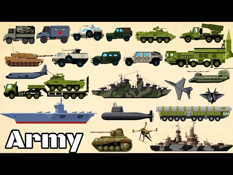 Types of Army Vehicles| Military Transportation|Army Tank|Fighter Jet|Submarine #armyvehicles