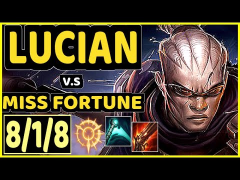 RAYDERE (LUCIAN) vs MISS FORTUNE - 8/1/8 KDA BOTTOM ADC GAMEPLAY - OC Ranked DIAMOND