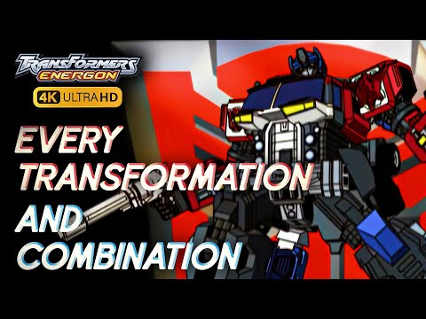 Every Transformation and Combination of Optimus Prime || Transformers: Energon