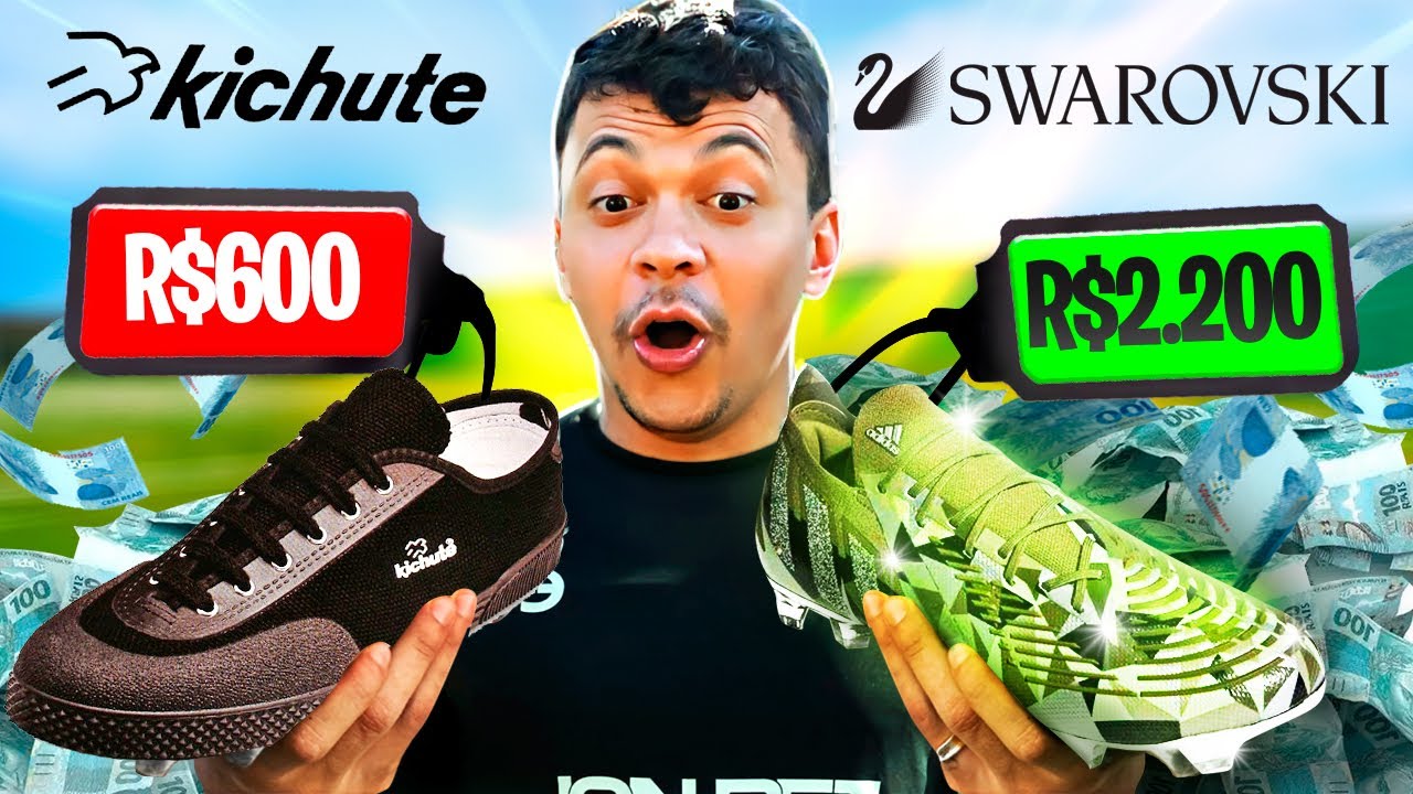 CHUTEIRA DE RICO vs CHUTEIRA DE POBRE - ADIDAS SWAROVSKI vs KICHUTE! qual é melhor?! 💸⚽
