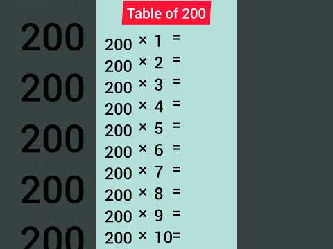 Table of 200 #shorts #education #subscribe#maths