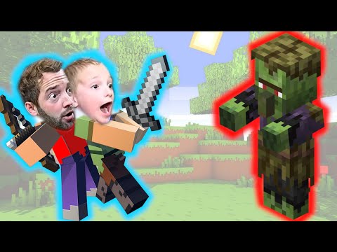 FATHER SON MINECRAFT! / Zombie Villagers EVERYWHERE!
