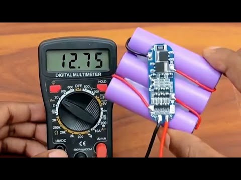 DIY 12V Lithium-ion Battery Pack | 3S 10A BMS Connection with 3.7V Cells | EI2503