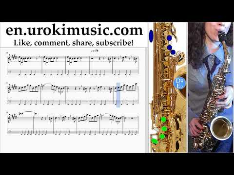 How to Play Saxophone (Alto) The Pink Panther - Theme Song Tabs Part#2 um-i352