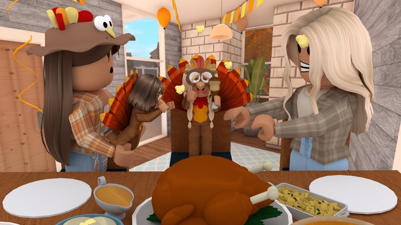 FAMILY THANKSGIVING DINNER * KIDS went HAM on GRANDMA* | bloxburg family roleplay |