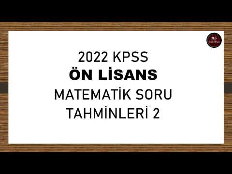 Ön Lisans KPSS'de Her Yıl Gelen Matematik Soruları 2