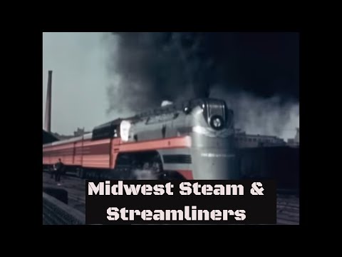 1930s MIDWEST STEAM TRAINS & STREAMLINERS IN ACTION HOME MOVIE (SILENT) MD86544