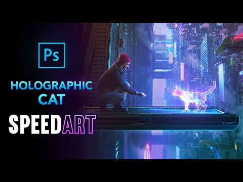 Create a HOLOGRAPHIC CAT in PHOTOSHOP!