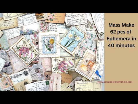 FRIDAY FREEBIE ~ MASS MAKE EPHEMERA ~ 62 pcs in 40 minutes ~ USING BOOK PAGES
