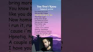 Eminem ft. 50 Cent - You Don&#39;t Know (Lyrics) #shorts