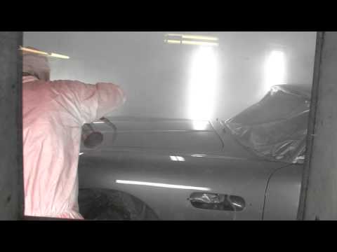 Dee Newcomb Spraying 1966 Aston Martin DB6 - Gassman Automotive Products, Ltd.